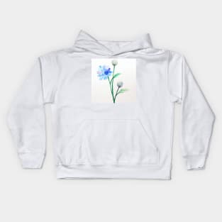 Blue Watercolor Flowers - In Budding, in Bloom Kids Hoodie